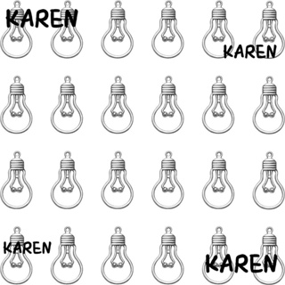 Karen จี้หลอดไฟ โลหะผสมเงิน 20*36 มม. 100 ชิ้น