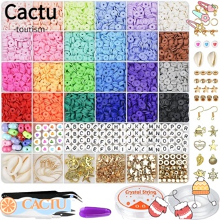 Cactu ชุดลูกปัดดินโพลิเมอร์ ทรงกลมแบน 6 มม. 24 สี สําหรับทําเครื่องประดับ สร้อยคอ สร้อยข้อมือ DIY 6000 ชิ้น