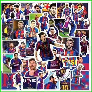 Yb2 สติกเกอร์ ลายฟุตบอล Messi FC Barcelona สําหรับตกแต่งรถยนต์ 50 ชิ้น ต่อชุด BY2