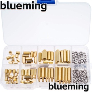 Blueming2 ชุดสเปเซอร์ทองเหลือง หกเหลี่ยม PCB ตัวผู้ ตัวเมีย สกรูน็อต M2.5 สีทอง DIY 180 ชิ้น