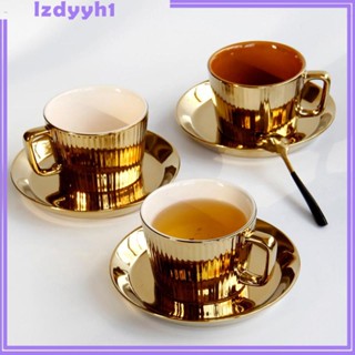 [JoyDIY] ถ้วยกาแฟ พอร์ซเลน ถ้วยเอสเปรสโซ่ แก้วเซรามิค แก้วกาแฟ พร้อมจานรอง