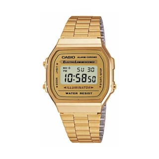 CASIO นาฬิกาข้อมือ CASIO รุ่น A-168WG-9WDF วัสดุเรซิ่น สีทอง