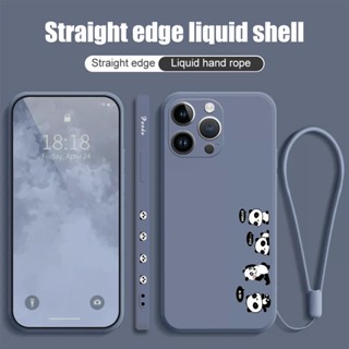 เคสโทรศัพท์มือถือ ซิลิโคนนิ่ม ลายแพนด้า พร้อมสายคล้อง สําหรับ Xiaomi Mi 11 Lite NE 11 Pro 11 Ultar Xiaomi Mi 10 Pro 12 Pro 12X