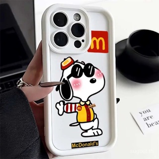 เคสโทรศัพท์มือถือ กันกระแทก ลายการ์ตูนแฮมเบอร์เกอร์ สนูปปี้ สําหรับ iPhone 11promax 13promax 11 12 13 14 15 pro max xr xsmax 14plus 14promax 7 8plus 13pro 12pro