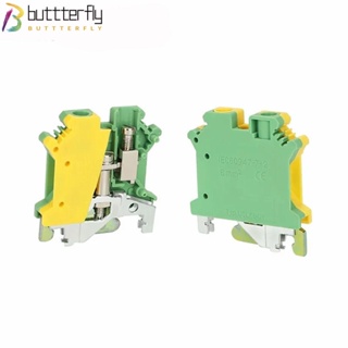 Buttterfly บล็อกขั้วต่อสายไฟ USLKG6N 6 มม.2 แบบหนา สีเขียว