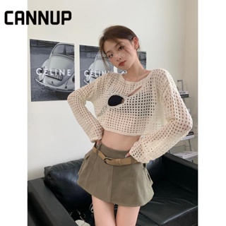 Cannup เสื้อครอป เสื้อแฟชั่นผู้หญิง สีพื้น สําหรับผู้หญิง ใส่ไปคลับ ปาร์ตี้ 2023 NEW A29J2FN 37Z230913