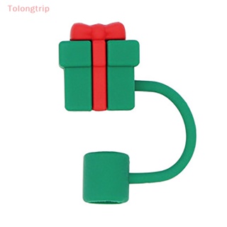 Tolongtrip&gt; ฝาครอบหลอดดูดฝุ่น แบบสเตนเลส ถอดออกได้ ลายคริสต์มาส ปีใหม่