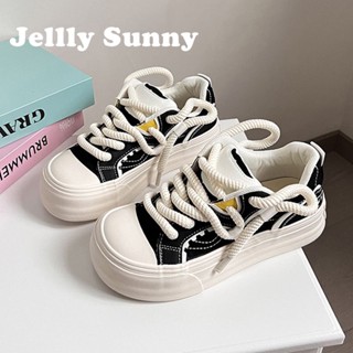  Jellly Sunny  รองเท้าผ้าใบผู้หญิง พื้นหนา ใส่สบาย สไตล์เกาหลี รองเท้าแฟชั่นผู้หญิง มีความนุ่มนวล 2023 ใหม่ FYD2390VUT 37Z230913