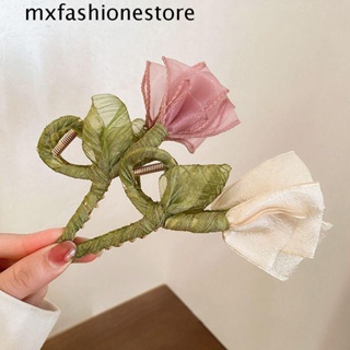 Mxfashione กิ๊บติดผม ริบบิ้น กิ๊บติดผมหางม้า รูปดอกทิวลิป หรูหรา เครื่องประดับผมหางม้า กิ๊บฉลาม สําหรับผมหนา ปิ่นปักผม สไตล์เกาหลี