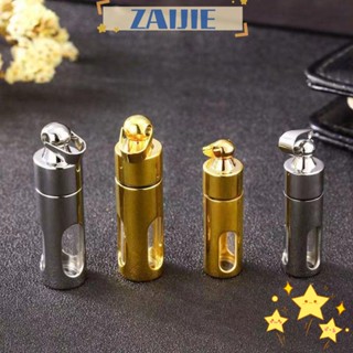 Zaijie24 จี้ขวดน้ําหอม สเตนเลส ทรงกระบอก หลอดแก้ว เครื่องประดับแฟชั่น DIY