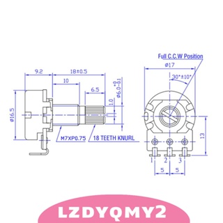 [Lzdyqmy2] โพเทนชิโอมิเตอร์ควบคุมระดับเสียง เพลายาว 18 มม. สําหรับไฟฟ้า 4 ชิ้น