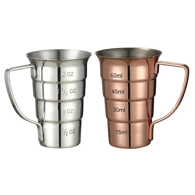 Drink Jigger, 2 OZ, Stainless w/Handle