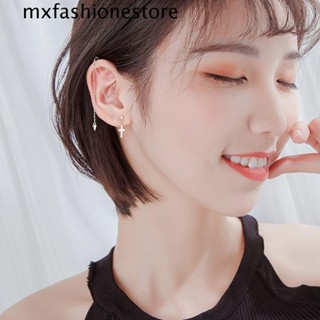 Mxfashione ต่างหูโซ่ ประดับพู่ พลอยเทียม สไตล์เกาหลี