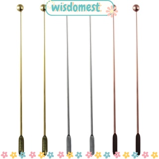 Wisdomest ไม้พายคนเครื่องดื่มค็อกเทล สเตนเลส 7.5 นิ้ว ใช้ซ้ําได้ สีโรสโกลด์ สําหรับบาร์ และออฟฟิศ 6 ชิ้น