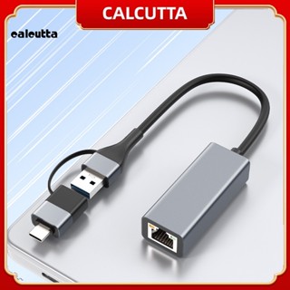 [calcutta] อะแดปเตอร์อีเธอร์เน็ต ความเร็วสูง 2-in-1 Usb3.0 type-c เป็น Rj45 สําหรับ Windows