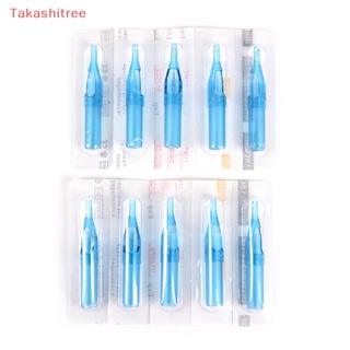 (Takashitree) ปลายหัวฉีดสัก แบบใช้แล้วทิ้ง สีฟ้า 10 ชิ้น