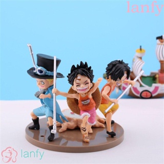 Lanfy โมเดลตุ๊กตาฟิกเกอร์ Luffy Luffy Ace Sabo ขนาดเล็ก ของเล่นสําหรับเด็ก