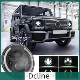 [Dcline.th] ไฟหน้า LED 200W ทรงกลม 7 นิ้ว สําหรับ Jeep Wrangler JK TJ LJ