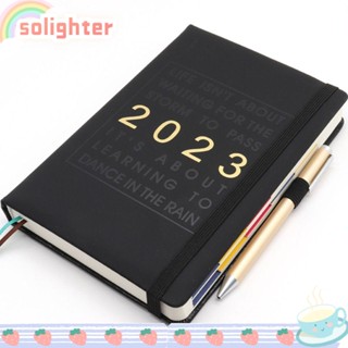 Solighter 2023 สมุดโน้ตไดอารี่ พร้อมสติกเกอร์ปฏิทิน รายสัปดาห์ รายเดือน 365 วัน