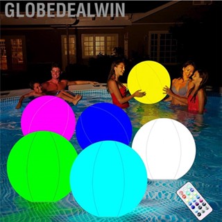 Globedealwin Inflatable Light Up Beach Ball PVC 16 Colors   for Swimming Pool