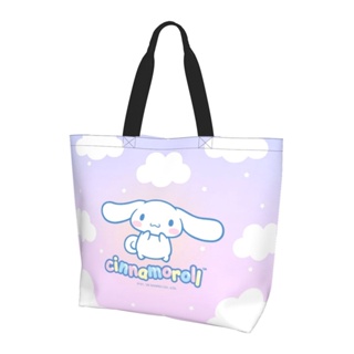 【พร้อมส่ง】กระเป๋าถือ กระเป๋าสะพายไหล่ ผ้าโพลีเอสเตอร์ ลาย Cinnamoroll เหมาะกับการพกพาเดินทาง เล่นกีฬา สําหรับผู้หญิง