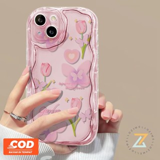 เคสซิลิโคน ลายผีเสื้อ ดอกทิวลิปไล่โทนสี สําหรับ Infinix smart 7 smart 6 itel A18 itel A60 itel A04 itel S23 spark 9 spark 10 camon 20 note 30 note 12 pro hot 30 hot 20 hot 9 hot 8 hot 30 Play