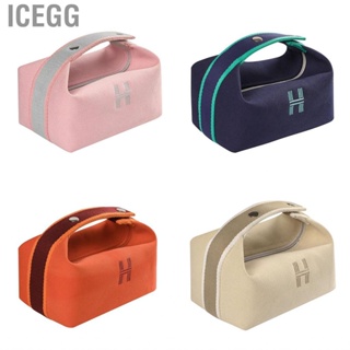 Icegg Makeup Bag  Durable Soft Canvas Portable Cosmetic Fashionable with Carry Handle for Travel