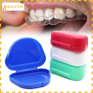 Moilyth รีเทนเนอร์ แบบพกพา หลายสี ฟันปลอม ถาด กล่อง, ภาชนะบรรจุฟัน พลาสติก จัดฟัน ผู้หญิง ผู้ชาย