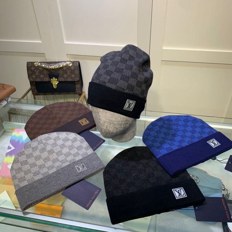 LV. หมวกถักแบบขนสัตว์สำหรับทั้งผู้ชายและผู้หญิง อบอุ่น