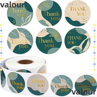 Valour สติกเกอร์ฉลาก ลาย Thank You สีเขียว สําหรับติดตกแต่งเครื่องเขียน 2 ม้วน