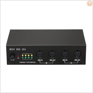 Advanced UM4X4 USB MIDI Interface 4 IN /4 Out 64 MIDI Channels 4i/4o + Merge 2i4o MIDI Box 4X4 Audio Converter for MIDI Control and Performance