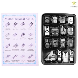 Premium Sewing Machine Presser Feet Set 16PCS for Janome Brother Singer - Blind Stitch Darning Presser Feet Kit