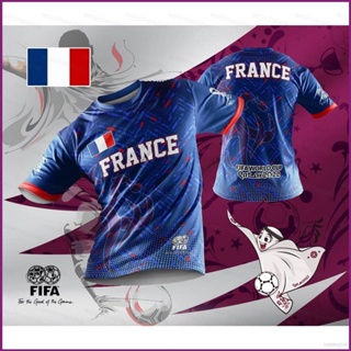 เสื้อยืดแขนสั้นลําลอง คอกลม พิมพ์ลาย NP2 22 23 Qatar World Cup France Fans พลัสไซซ์ สําหรับผู้ชาย และผู้หญิง PN2