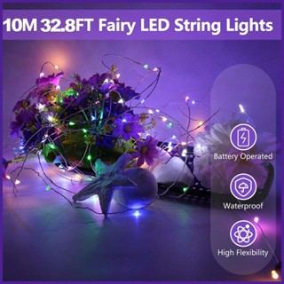 ไฟนางฟ้า LED ขนาดเล็ก สําหรับงานฝีมือ LED บนลวดทองแดง สีเงิน สําหรับงานแต่งงาน งานเลี้ยงกลาง