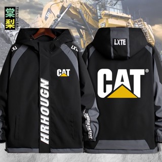 เสื้อแจ็กเก็ตคาร์ดิแกนลําลอง มีฮู้ด ทรงหลวม ลายรถขุด CAT Sany Scooter Komatsu Xu Gong Hitachi สําหรับผู้ชาย