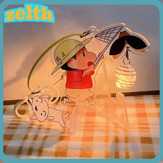 Zelth พวงกุญแจ จี้หิ้งห้อย ชินจัง เรืองแสง อะคริลิค เครื่องประดับ สําหรับห้อยกระเป๋า ของขวัญ 2 ชิ้น