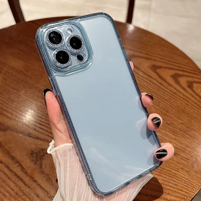 เคสสำหรับไอโฟน15 เคสโทรศัพท์มือถือซิลิโคน เคสใสกากเพชร สำหรับiPhone 15 pro max 15plus 15promax เคสใส ป้องกันเลนส์กล้อง
