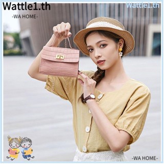 Wttle กระเป๋าสะพายไหล่ กระเป๋าถือ สะพายข้าง หนัง PU สีพื้น