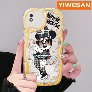 เคสโทรศัพท์มือถือ ซิลิโคนใส กันกระแทก ลายการ์ตูนมินนี่ เวฟบอร์เดอร์ สีครีม แฟชั่น สําหรับ Xiaomi Redmi 9C NFC Redmi 9A 9i A1 A2 POCO C31