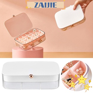 Zaijie24 กล่องพลาสติก ถอดออกได้ สําหรับเก็บเครื่องประดับ สร้อยคอ ต่างหู แหวน ล็อกเก็ต