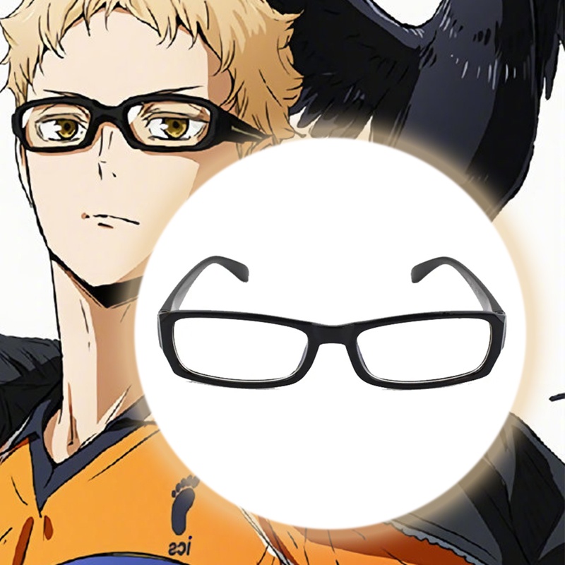 อนิเมะ Haikyuu!! แว่นตาคอสเพลย์ Tsukishima Kei No.11 กรอบสี่เหลี่ยม