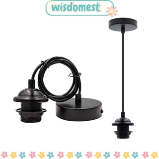 Wisdomest ฐานโคมไฟเพดาน พร้อมสกรู สายเคเบิล E27 1 เมตร พลาสติก สีดํา สีขาว