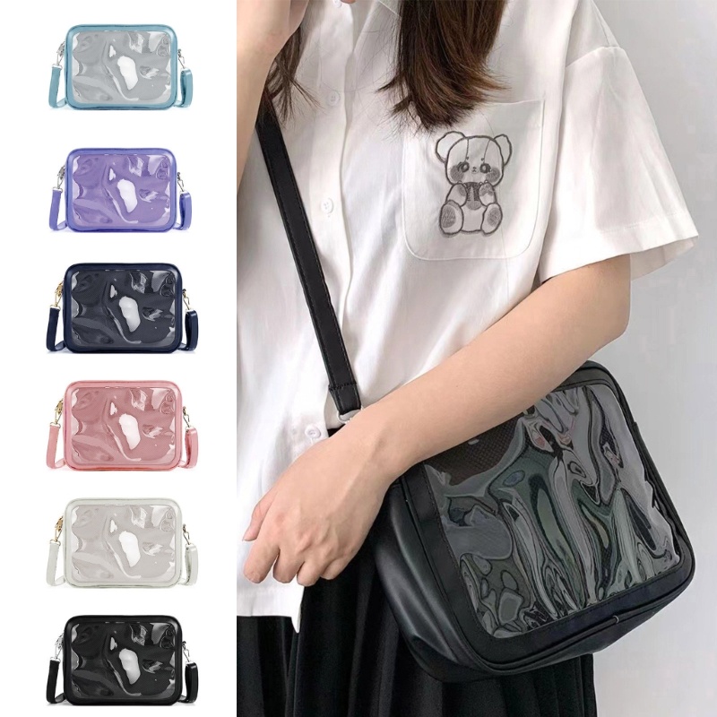 Win ผู้หญิง JK กระเป๋าสะพายน่ารัก-Lolita Crossbody กระเป๋าโปร่งใส Ita กระเป๋าสาวสไตล์ญี่ปุ่น Messenger กระเป๋า Lady Purse-Sat