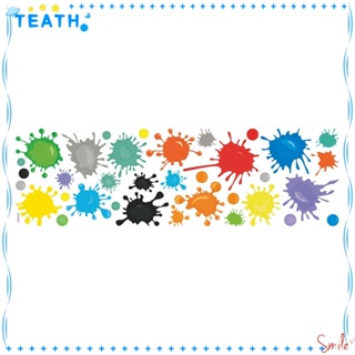 Teath สติกเกอร์ PVC หลากสีสัน สําหรับตกแต่งผนังห้องเรียน