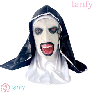 Lanfy หน้ากากยาง พร็อพคอสเพลย์ 2 Nun น่ากลัว สําหรับปาร์ตี้ฮาโลวีน