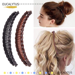 Eutus กิ๊บติดผม พลาสติก สีพื้น สไตล์วินเทจ สําหรับผู้หญิง