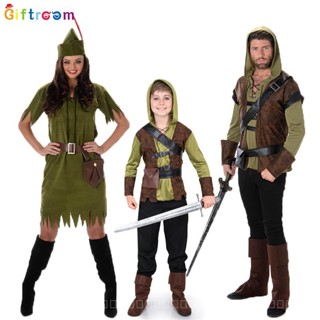 [0714]SHWZ-COS-QZZ Theme Party Costume Peter Pan Green Elf Robin Hood Forest Men and Women Parent-Child Performance Costume Halloween  Gift  Parent-child clothing Animation  Comic