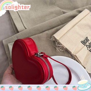 Solighter กระเป๋าสตางค์ หนัง PU ทรงคลัทช์ ใส่เหรียญได้ สําหรับผู้หญิง