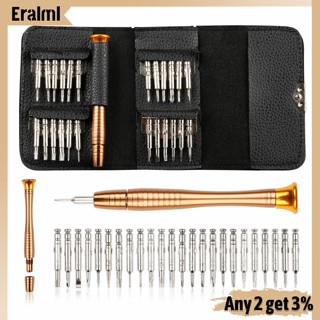 Eralml 25 In 1 ชุดเครื่องมือไขควงซ่อมแซม พร้อมกระเป๋าหนัง สําหรับ Macbook Air Smart Phones