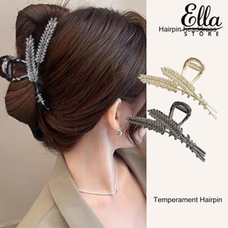 Ellastore123 กิ๊บติดผม รูปหูข้าวสาลี ประดับพลอยเทียม ขนาดใหญ่ หรูหรา สําหรับอาบน้ํา